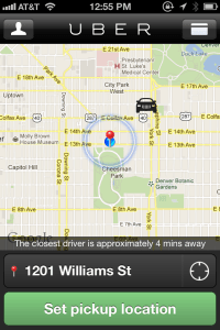 Image of the Uber app.